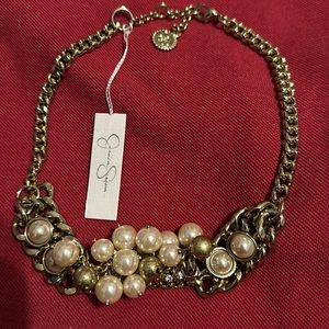 NEW designer gold/pearl necklace